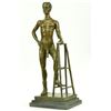 Image 7 : Nude Male bronze Statue on marble