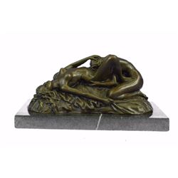 Signed Lambeaux Two Lesbian Girl Bronze Sculpture onmarble base