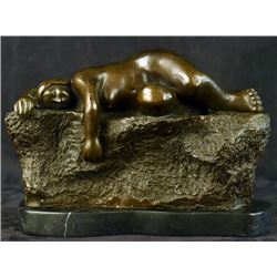 Modern Art Sleeping Female Bronze Sculpture