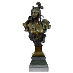 lovely Woman Bronze Sculpture on marble base