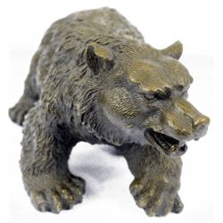 Black Ferocious Bear Bronze Sculpture