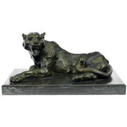 20 LBS Jaguar Bronze Sculpture on marble base