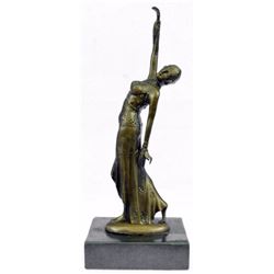 Belly Dancer Bronze Sculpture on marble base