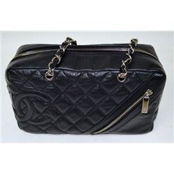 authentic designer channel black quilted leather purse