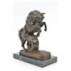 Image 2 : Confrontation Between Bull and Dog Art bronze Sculpture on marble base