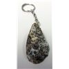 Image 2 : natural quartz crystal silver tone key chain