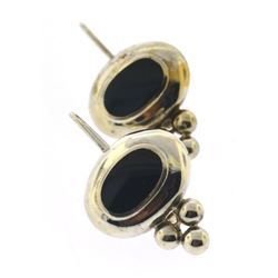 sterling silver black onyx Vintage earrings
