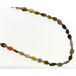 multi color tourmaline sterling silver necklace