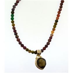 amazing gemstone necklace with sterling silver