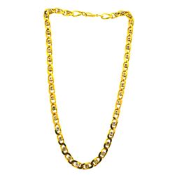 gold plated crystal long chain necklace