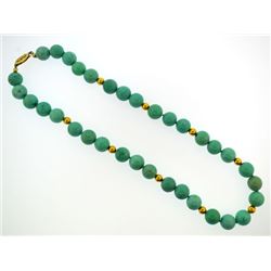 turquoise beads with gold tone clasp