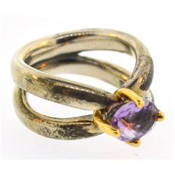 Vintage sterling silver amethyst ring
