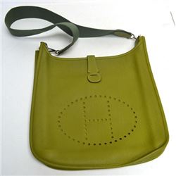 designer authentic Hermes green leather purse