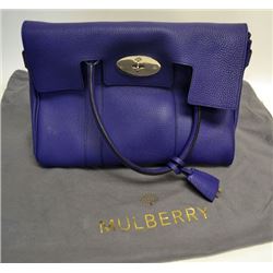 mulberry blue designer pebbled leather purse