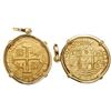 Image 1 : Lima, Peru, cob 8 escudos, 1710H, mounted in 18K pendant-bezel with swivel bail, from the 1715 Fleet