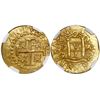Image 1 : Lima, Peru, cob 2 escudos, 1710H, encapsulated NGC MS 62, from the 1715 Fleet (as stated inside the