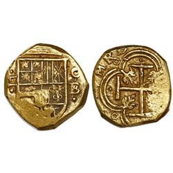 Cartagena, Colombia, cob 2 escudos, (1634), assayer E below mintmark C to right.