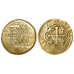 Bogota, Colombia, cob 8 escudos, 1750/49S, F-S to right (S-8 to left?), rare.