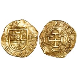 Seville, Spain, cob 2 escudos, Philip III, assayer B.