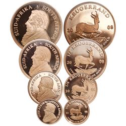 Four-coin set of proof 1, 1/2, 1/4 and 1/10 krugerrand, 2008, all encapsulated NGC PF 70 ULTRA CAMEO