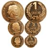 Image 1 : Uruguay (struck in Santiago), 3-coin set of proof 1 gaucho, 1/2 gaucho and 1/4 gaucho, 1992, all enc