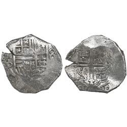 Mexico City, Mexico, cob 8 reales, Philip III, assayer D, Grade 1, replacement certificate.