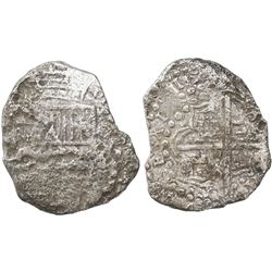 Potosi, Bolivia, cob 8 reales, 1619T, Grade-3 quality but certificate missing.