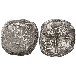 Potosi, Bolivia, cob 8 reales, Philip III, assayer not visible, Grade-2 quality but Grade 3 on certi