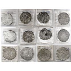 Lot of 6 Potosi, Bolivia, cob 8 reales, Philip III, assayers R, Q, T and not visible, all Grade 3, o