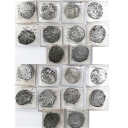 Lot of 10 Potosi, Bolivia, cob 8 reales, Philip III, various assayers (where visible), all Grade 3.