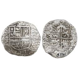 Potosi, Bolivia, cob 8 reales, 16(1)9T, Grade 1.