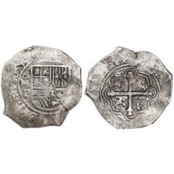 Mexico City, Mexico, cob 8 reales, 1655P.