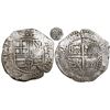 Potosi, Bolivia, cob 8 reales, 1650O, early-style date, with crowned-O countermark on cross.