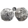Image 1 : Potosi, Bolivia, cob 8 reales, (1651)E/O, with crowned-? countermark on shield.