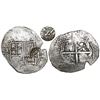 Image 1 : Potosi, Bolivia, cob 8 reales, 1651E, Latin 5, mintmark P punched over denomination 8 (unique error)