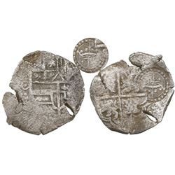 Potosi, Bolivia, cob 4 reales, (1649-50)O, with crowned script-L countermark (extremely rare) on cro