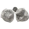 Image 1 : Potosi, Bolivia, cob 4 reales, 16(51-2)E, with crowned-L countermark on cross.