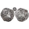 Image 1 : Potosi, Bolivia, cob 8 reales, (1651)E/O, with crowned-•F• (two dots) countermark on shield.