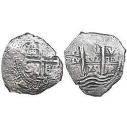 Potosi, Bolivia, cob 8 reales, 1679V.