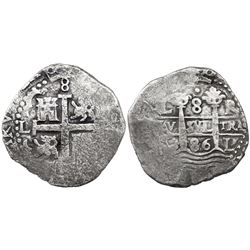 Lima, Peru, cob 8 reales, 1686R.