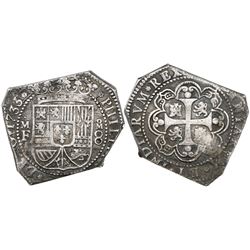 Mexico City, Mexico, klippe 8 reales, 1733MF.