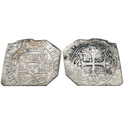 Mexico City, Mexico, klippe 8 reales, 1733MF.