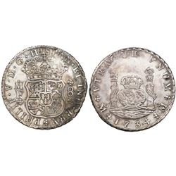 Mexico City, Mexico, pillar 8 reales, Philip V, 1734MF.