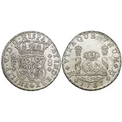 Mexico City, Mexico, pillar 8 reales, Philip V, 1737MF.