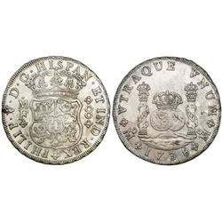 Mexico City, Mexico, pillar 8 reales, Philip V, 1738MF.