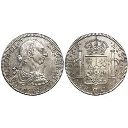 Mexico City, Mexico, bust 8 reales, Charles III, 1783FF.