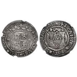 Mexico City, Mexico, 4 reales, Charles-Joanna, "Early Series," assayer R (Latin) at bottom below pil