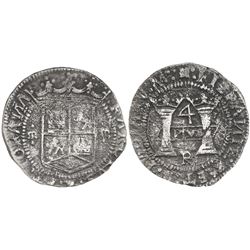 Mexico City, Mexico, 4 reales, Charles-Joanna, "Early Series," assayer P over erased Latin R at bott