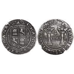 Mexico City, Mexico, 4 reales, Charles-Joanna, "Early Series," assayer P to left, mintmark M to righ