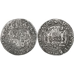 Mexico City, Mexico, 3 reales, Charles-Joanna, "Early Series," assayer R (Gothic) at bottom between